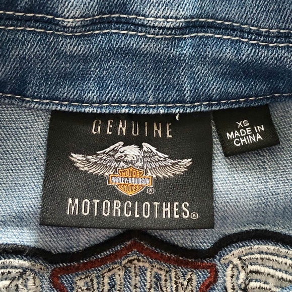 Harley-Davidson, Womens, Winged‎ Logo, Denim Jean Jacket, XS, Good Condition - Picture 13 of 15